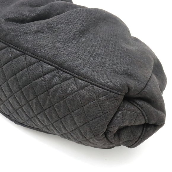 CHANEL Cocomark Melrose Cabas Matelasse Chain Shoulder Bag Cotton Jersey Blac... - Picture 3 of 8